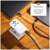 Adaptér FIXED Cestovní Voyager 120W pro EU, UK a USA/AUS, s 3xUSB-C a 1xUSB výstupem, GaN, PD 120W, bílý