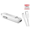 Nabíječka do auta CarMAX 2x Qualcomm Quick Charge 2.0, bílá barva (USB-C kabel)