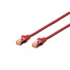 Digitus CAT 6 S-FTP patch cable, Cu, LSZH AWG 27/7, length 7 m, color red