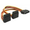 Delock Kabel SATA 15 pin napájecí samec s aretací > 2 x SATA 15 pin napájecí samice nahoru 15 cm