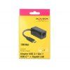 Delock Adaptér Super Speed USB (USB 3.1 Gen 1) s USB Type-C samec > Gigabit LAN 10/100/1000 Mbps kompaktní černý