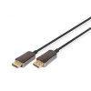 Digitus DisplayPort AOC hybridní připojovací kabel M/M, 10m, UHD 8K@60Hz, CE, zlato, bl