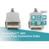 Digitus DisplayPort AOC hybridní připojovací kabel M/M, 15m, UHD 8K@60Hz, CE, zlato, bl