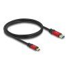 Delock USB 10 Gbps kabel USB Typ-A samec na USB Type-C samec 1 m červený kovový