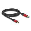 Delock USB 10 Gbps kabel USB Typ-A samec na USB Type-C samec 2 m červený kovový
