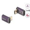 Delock USB Adaptér 40 Gbps USB Type-C PD 3.1 240 W samec na samice pravoúhlý 8K 60 Hz kovová