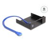Delock 5.25” Kovový instalační rámeček pro mobilní rack Slim Bay s USB 5 Gbps rozbočovačem