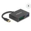 Delock Čtečka karet USB-C™ na paměťové karty XQD a SD + port rozhraní USB 5 Gbps Typ-A