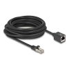 Delock Síťový prodlužovací kabel ze zástrčky RJ45 na zásuvku RJ45, Cat.6A, S/FTP, 7,5 m, černý