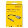 Delock Externí zvuková karta USB Type-C™ s audio adaptérem Plug & Play, 2 x 3,5 mm stereo jack