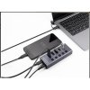 Delock rozbočovač USB 5 Gbps se 2 x USB Typ-A a 2 x zásuvkovými USB Type-C™ a jedním rychlonabíjecím portem + přepínač