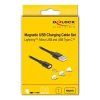 Delock Magnetická USB nabíjecí kabelová sada pro 8 Pin Lightning / Micro USB / USB Type-C černá 1 m