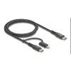 Delock Kabel USB 2 v 1, z rozhraní USB Type-C na USB Type-C / Lightning, pro iPhone a iPad, 1 m, MFi, 60 W