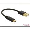 Delock Nabíjecí kabel USB Typu-A na USB Type-C, délky 3 A 15 cm