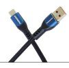 PremiumCord Super fast charging 5A kabel USB-C - USB 2.0 A  bavlněný oplet 1,5m