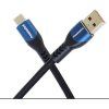 PremiumCord Super fast charging 5A kabel USB-C - USB 2.0 A  bavlněný oplet 1,5m