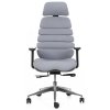 Ergonomická kancelářská židle SPINE šedá, s opěrkou hlavy