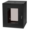 LEXI-Net 19" nástěnný rozvaděč Basic 12U 520x450, skleněné dveře, bez zad, rozložený, černý