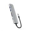 Epico 6v1 hliníkový USB-C 8K hub - stříbrná