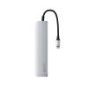 Epico 6v1 hliníkový USB-C 8K hub - stříbrná