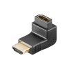 Redukce HDMI A(M) - HDMI A(F) lomená nahoru, zlacené konektory