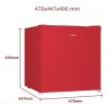 CHiQ CSD46D4RE minibar, 46 litrů, 2 přihrádky, 0 °C až +10 °C, 39 dB, červený