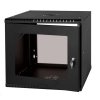 LEXI-Net 19" nástěnný rozvaděč Basic 9U 525x450, skleněné dveře, bez zad, rozložený, černý