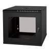 LEXI-Net 19" nástěnný rozvaděč Basic 9U 525x450, skleněné dveře, bez zad, rozložený, černý