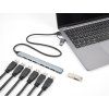 Delock 7 portový štíhlý USB Hub z USB Type-C nebo USB Typ-A na 1 x USB 5 Gbps Typ-A + 6 x USB 2.0 Typ-A