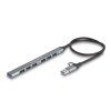 Delock 7 portový štíhlý USB Hub z USB Type-C nebo USB Typ-A na 1 x USB 5 Gbps Typ-A + 6 x USB 2.0 Typ-A