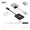 Club3D Video adaptér MST (Multi Stream Transport) DisplayPort 1.4 na DisplayPort 1.4 Dual Monitor 4K60Hz (M/F), černá