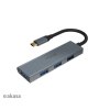 AKASA - externí USB hub - USB typ-C na 4 x USB 3.0