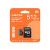 ADATA MicroSDXC karta 512GB Premier Pro UHS-I V30S (R:100/W:80 MB/s) + SD adaptér