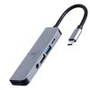 Gembird USB typu-C 5-in-1 multisortový adaptér (HUB + HDMI + PD + stereo audio)