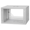 LEXI-Net 19" nástěnný rozvaděč Basic 6U 520x350, skleněné dveře, bez zad, rozložený, šedý