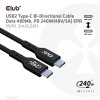 Club3D kabel USB-C, Oboustranný USB-IF Certifikovaný data kabel, Data 480Mb,PD 240W(48V/5A) EPR M/M 2m