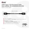 Club3D kabel USB-C, Oboustranný USB-IF Certifikovaný data kabel, Data 480Mb,PD 240W(48V/5A) EPR M/M 2m