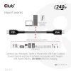 Club3D kabel USB-C, Oboustranný USB-IF Certifikovaný data kabel, Data 480Mb,PD 240W(48V/5A) EPR M/M 2m