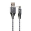 GEMBIRD Kabel USB 2.0 AM na Type-C kabel (AM/CM), 2m, opletený, šedo-bílý, blister, PREMIUM QUALITY