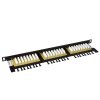 Patch panel Solarix SX24HD-6-UTP-BK UTP cat.6 24p. 0,5U, s vyvazovací lištou