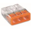 WAGO Svorka 2273-203 instalační PUSH WIRE® krabicová pro plné vodiče, 3 x 2,5 mm² , oranžová/transparentní