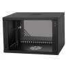 LEXI-Net 19" nástěnný rozvaděč Basic 6U 520x350, skleněné dveře, bez zad, rozložený, černý