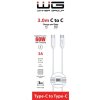WG - Datový kabel Type-C na Type-C, 3 metry, 3A, 60W, bílá