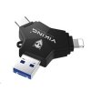 Viking USB Flash disk 3.0 4v1 s koncovkou Lightning/Micro USB/USB/USB-C, 128 GB, černá