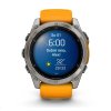 Garmin - fenix® 8 – 51 mm, AMOLED Sapphire, Titanium s Orange/Graphite silikonovým řemínkem, EU