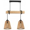 Závěsné stropní LED svítidlo, dřevěný trám, 2xE27 kuželový lustr