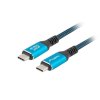 Lanberg KABEL USB-C M/M 4.0 2M 240W 8K 60HZ ČERNO-MODRÝ