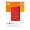 BAZAR - WD My Passport Portable 2TB, Externí HDD, USB 3.0, červená (Bez příšlušenství)