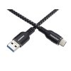 Kabel USB-C - USB 3.0 A (USB 3.2 gen.1, 3A, 5Gbit/s) bavlněný oplet a hliníkové konektory 2m