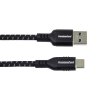Kabel USB-C - USB 3.0 A (USB 3.2 gen.1, 3A, 5Gbit/s) bavlněný oplet a hliníkové konektory 2m